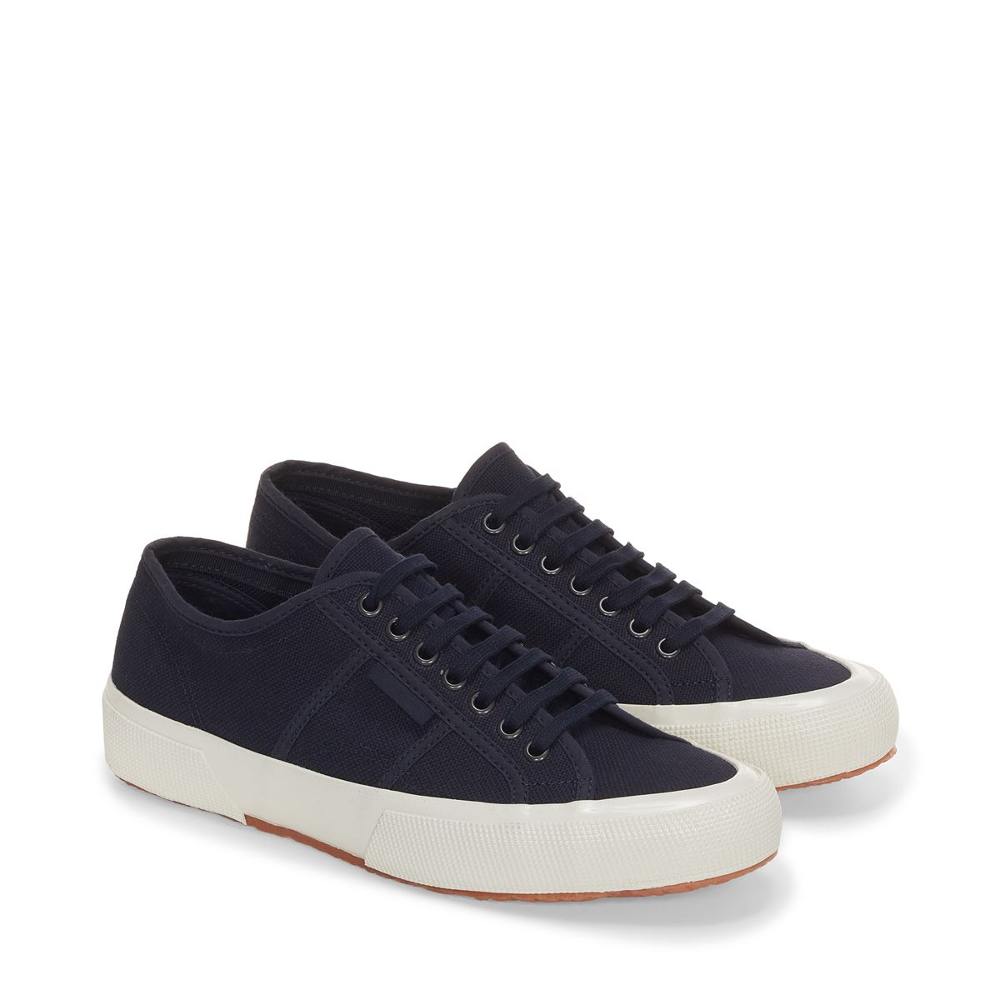 Superga blue canvas sneaker with rubber sole