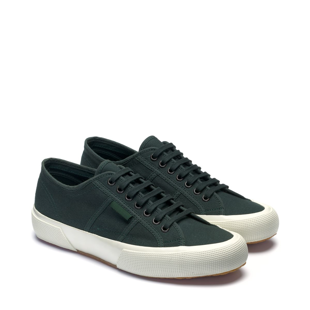 Superga green canvas shoe with rubber sole