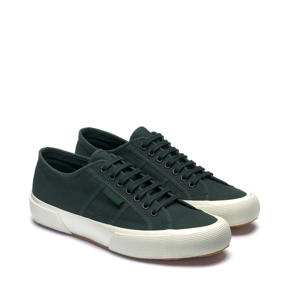 Superga green canvas shoe with rubber sole 