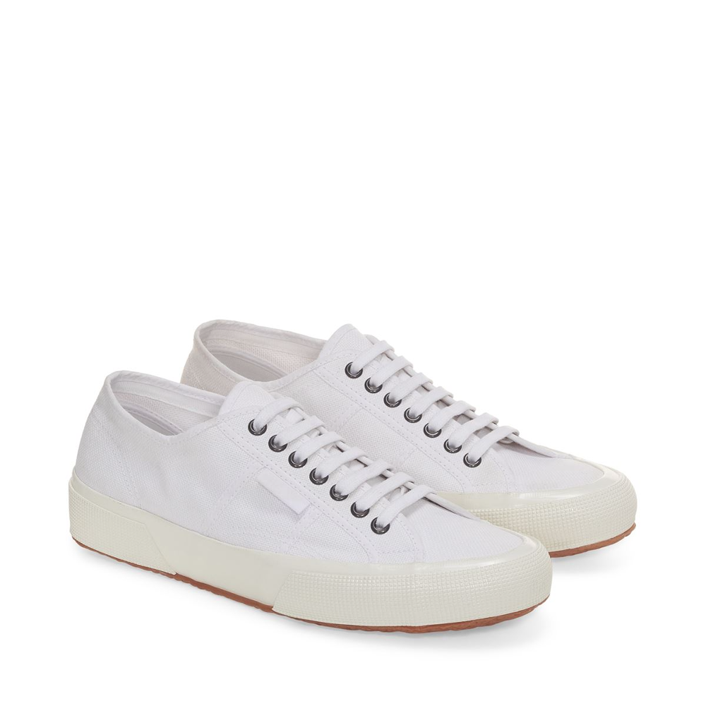 Superga white canvas shoe with rubber sole