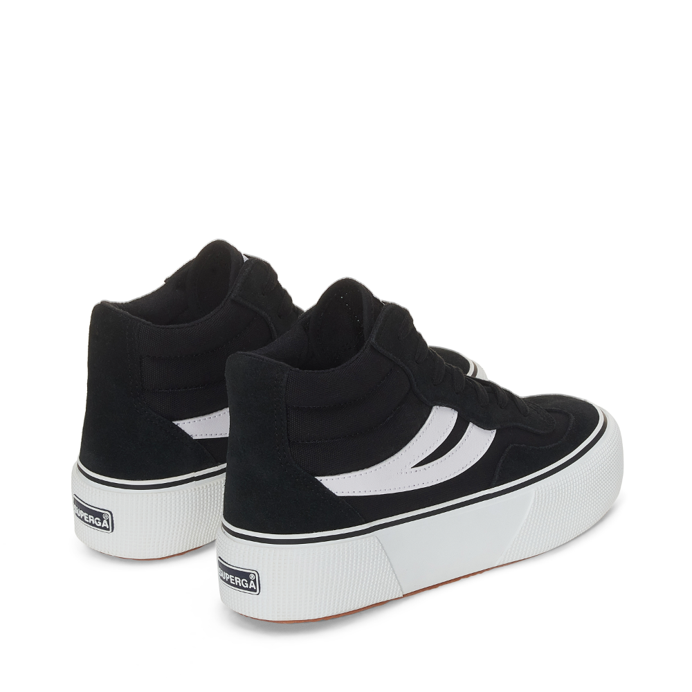 Superga black hi-tops with platform