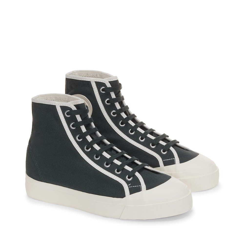 Superga mens high-top in dark green