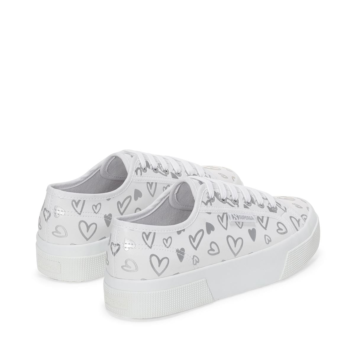 2740 PLATFORM FAUX-LEATHER CUTE HEARTS PRINT