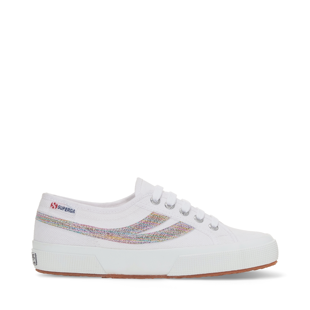 Superga white sneaker with glitter detail