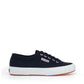 navy blue canvas sneaker with white rubber outer sole
