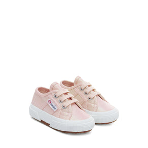 baby Superga shoes in pastel peach colour and white rubber soles